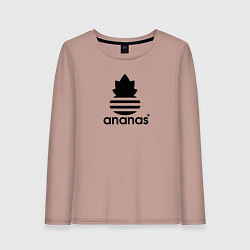 Лонгслив хлопковый женский Ananas - Adidas, цвет: пыльно-розовый