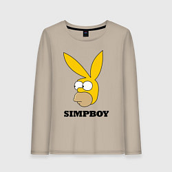 Лонгслив хлопковый женский Simpboy - rabbit Homer, цвет: миндальный