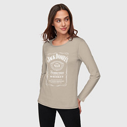 Лонгслив хлопковый женский Jack Daniels, цвет: миндальный — фото 2