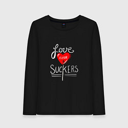 Лонгслив хлопковый женский Love is for suckers, цвет: черный