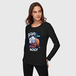 Лонгслив хлопковый женский Rawr boo, цвет: черный — фото 2
