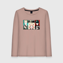 Лонгслив хлопковый женский Spy family - heroes, цвет: пыльно-розовый