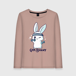 Лонгслив хлопковый женский Gym bunny, цвет: пыльно-розовый