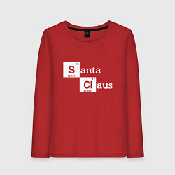 Лонгслив хлопковый женский Santa Claus chemistry, цвет: красный