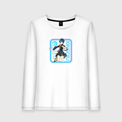 Лонгслив хлопковый женский Xingqiu neon, цвет: белый