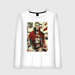 Лонгслив хлопковый женский Том Харди - кинозвезда, цвет: белый