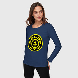 Лонгслив хлопковый женский Golds GYM, цвет: тёмно-синий — фото 2