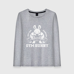 Лонгслив хлопковый женский Gym bunny powerlifting, цвет: меланж