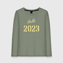 Лонгслив хлопковый женский Hello 2023, цвет: авокадо