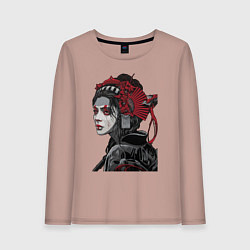 Лонгслив хлопковый женский Sad samurai, цвет: пыльно-розовый
