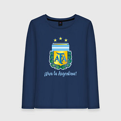 Лонгслив хлопковый женский Эмблема федерации футбола Аргентины, цвет: тёмно-синий