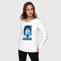 Лонгслив хлопковый женский Dios Maradona, цвет: белый — фото 2
