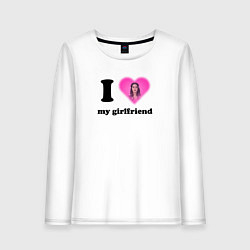 Лонгслив хлопковый женский I love my girlfriend Lana Del Rey, цвет: белый