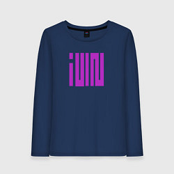 Лонгслив хлопковый женский Logo I-dle, цвет: тёмно-синий