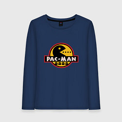 Лонгслив хлопковый женский Pac-man game, цвет: тёмно-синий