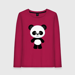 Лонгслив хлопковый женский Панда милашка, цвет: маджента
