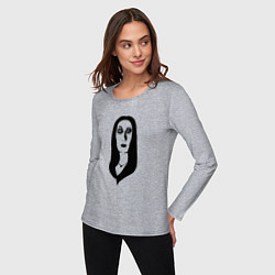 Лонгслив хлопковый женский Morticia Addams, цвет: меланж — фото 2