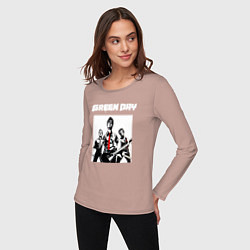 Лонгслив хлопковый женский Greed Day rock, цвет: пыльно-розовый — фото 2