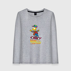 Лонгслив хлопковый женский Bart to the future, цвет: меланж