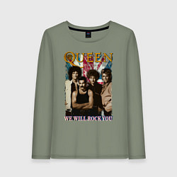 Лонгслив хлопковый женский Queen винтаж, цвет: авокадо