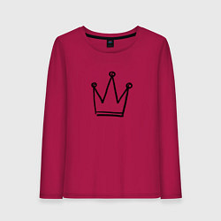 Лонгслив хлопковый женский Черная корона, цвет: маджента