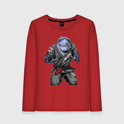 Лонгслив хлопковый женский Акула bjj, цвет: красный
