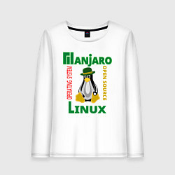 Женский лонгслив Линукс пингвин в шляпе