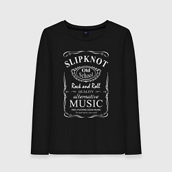 Лонгслив хлопковый женский Slipknot в стиле Jack Daniels, цвет: черный