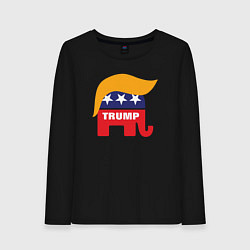 Лонгслив хлопковый женский Trump elephant, цвет: черный