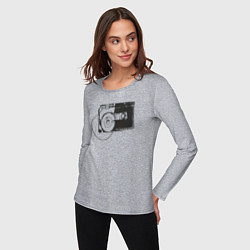 Лонгслив хлопковый женский Cassette, цвет: меланж — фото 2