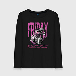 Лонгслив хлопковый женский Pivozavr party, цвет: черный
