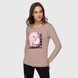 Лонгслив хлопковый женский Anime X Girl, цвет: пыльно-розовый — фото 2