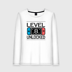Лонгслив хлопковый женский Level 8 unlocked, цвет: белый