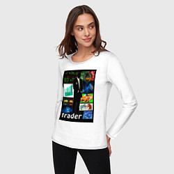 Лонгслив хлопковый женский Трейдер, цвет: белый — фото 2