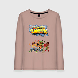Лонгслив хлопковый женский Subway Surfers, цвет: пыльно-розовый