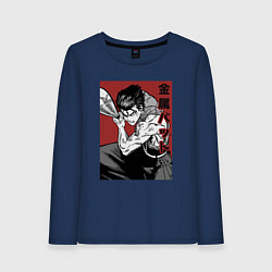 Лонгслив хлопковый женский Стальная Бита, цвет: тёмно-синий