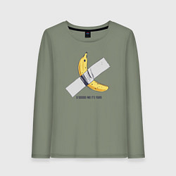 Лонгслив хлопковый женский 1000000 and its your banana, цвет: авокадо