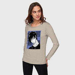 Лонгслив хлопковый женский Тодзи Фушигуро, цвет: миндальный — фото 2