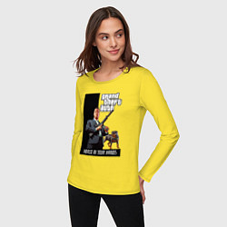 Лонгслив хлопковый женский GTA Майкл де Санта, цвет: желтый — фото 2