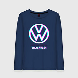 Женский лонгслив Значок Volkswagen в стиле glitch