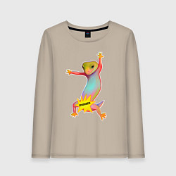 Женский лонгслив Веселая ящерица цензура