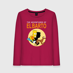 Лонгслив хлопковый женский Adventures of El Barto, цвет: маджента