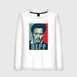 Лонгслив хлопковый женский Depp, цвет: белый