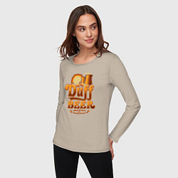 Лонгслив хлопковый женский Duff beer brewing, цвет: миндальный — фото 2