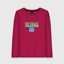 Лонгслив хлопковый женский Логотип Тетрис, цвет: маджента