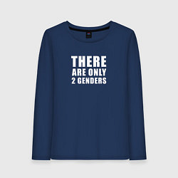 Лонгслив хлопковый женский There are only 2 genders, цвет: тёмно-синий