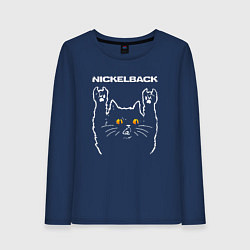 Женский лонгслив Nickelback rock cat