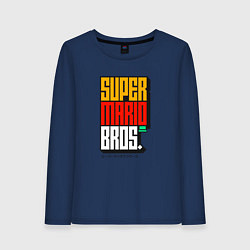 Лонгслив хлопковый женский Братья Супер Марио The Super Mario Bros, цвет: тёмно-синий