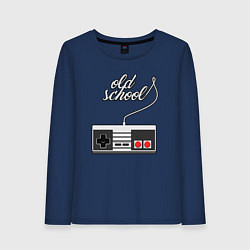 Лонгслив хлопковый женский Джойстик, цвет: тёмно-синий