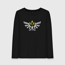 Лонгслив хлопковый женский The Legend of Zelda - znak, цвет: черный